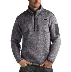 New England Patriots Antigua Fortune XL Quarter-Zip Pullover Jacket - Charcoal